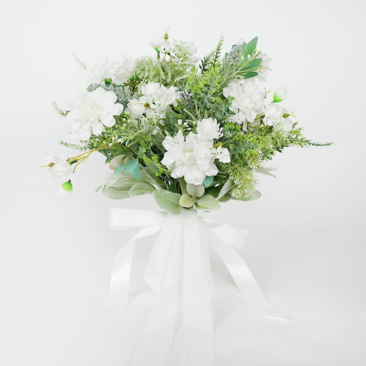 White and Green dried flower bridal bouquet 9 picture